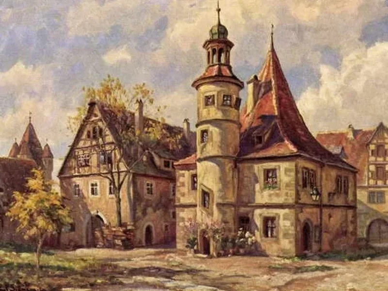 1886-Paul Sollmann - Veduta di Rothenburg